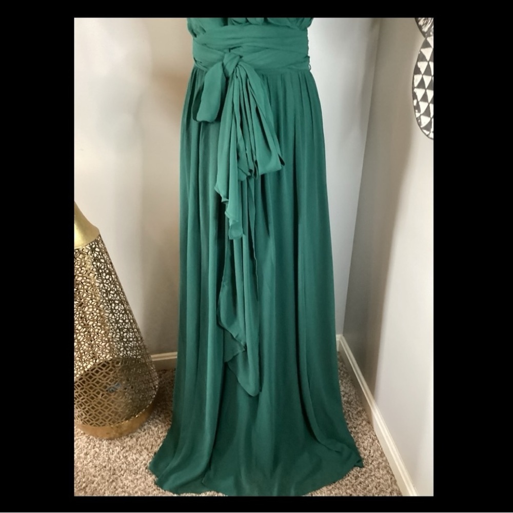 Elegant Green Strapless Evening Gown Plus Size 2X - Picture 6 of 10